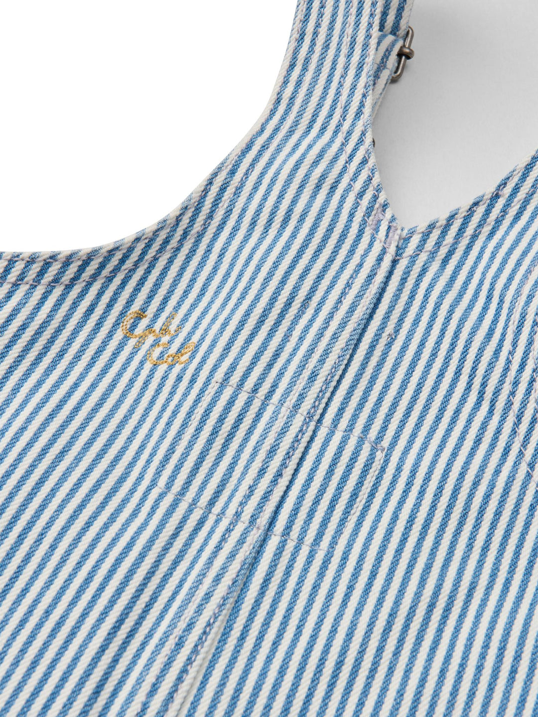 STRIBET DENIM BABY OVERALLS - DENIM BLUE STRIPE