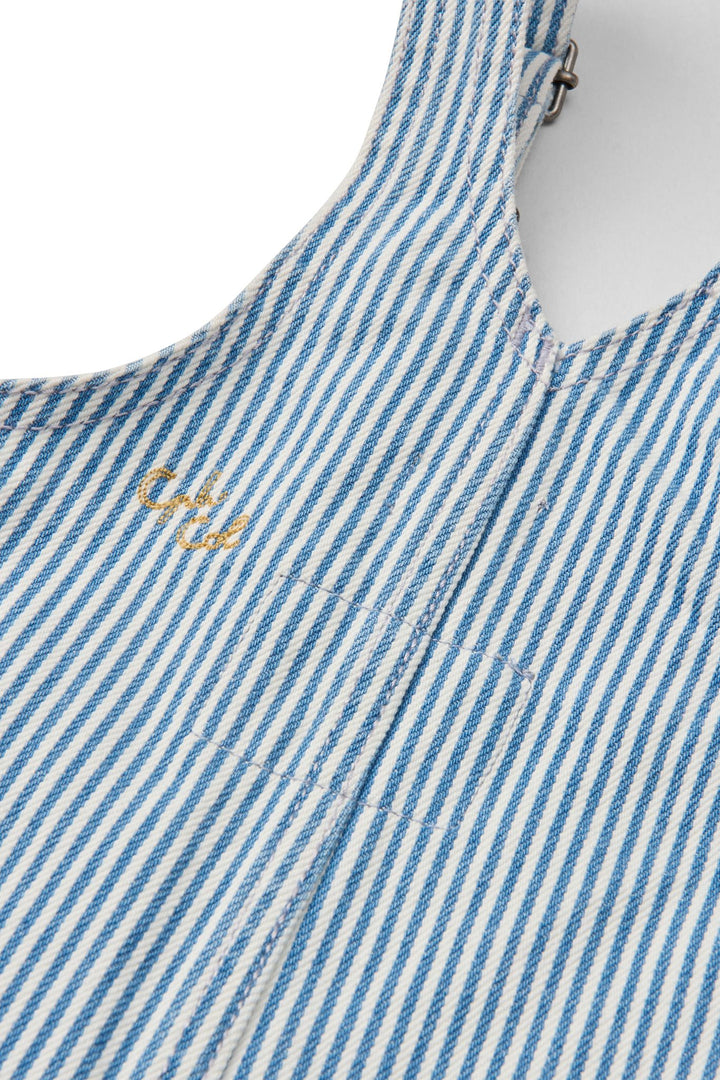 STRIBET DENIM BABY OVERALLS - DENIM BLUE STRIPE