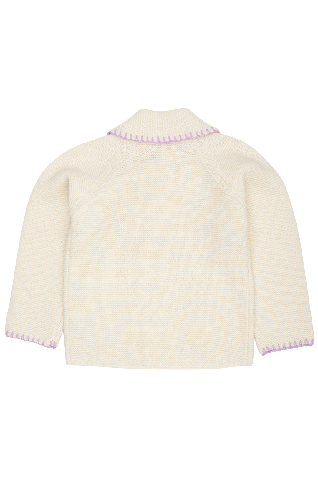 LAMMEULDS CARDIGAN M KRAVE - CREAM/LAVENDER COMB