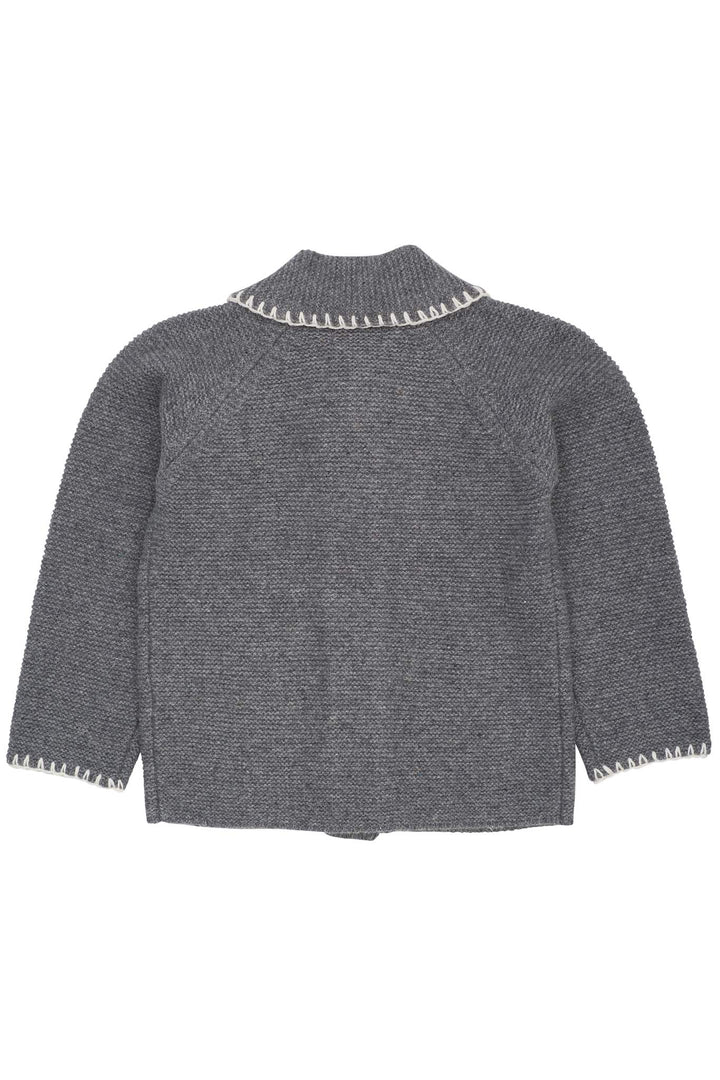 LAMMEULDS CARDIGAN M KRAVE - DK GREY/CREAM COMB.