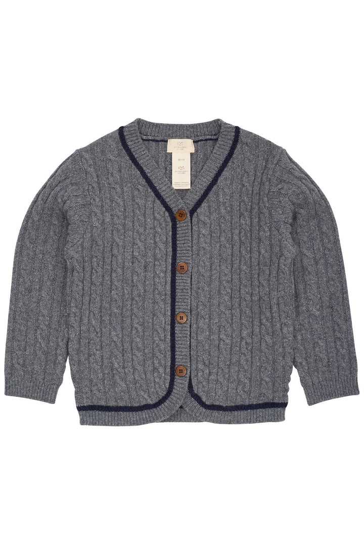 LAMMEULDS MORFAR CARDIGAN - DK GREY/NAVY COMB.