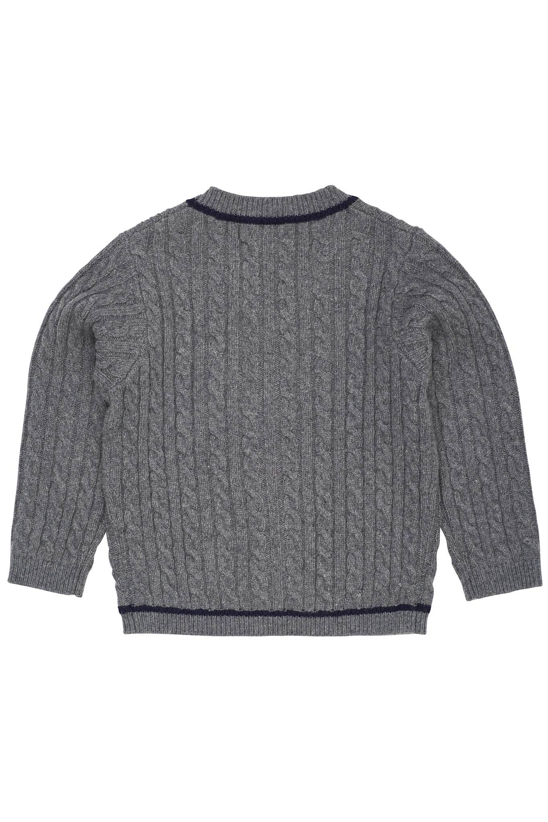 LAMMEULDS MORFAR CARDIGAN - DK GREY/NAVY COMB.