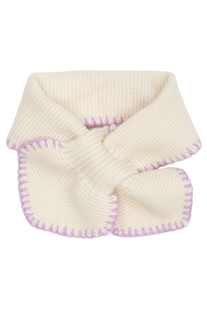 LAMMEULDS SLØFE TØRKLÆDE - CREAM/LAVENDER COMB.