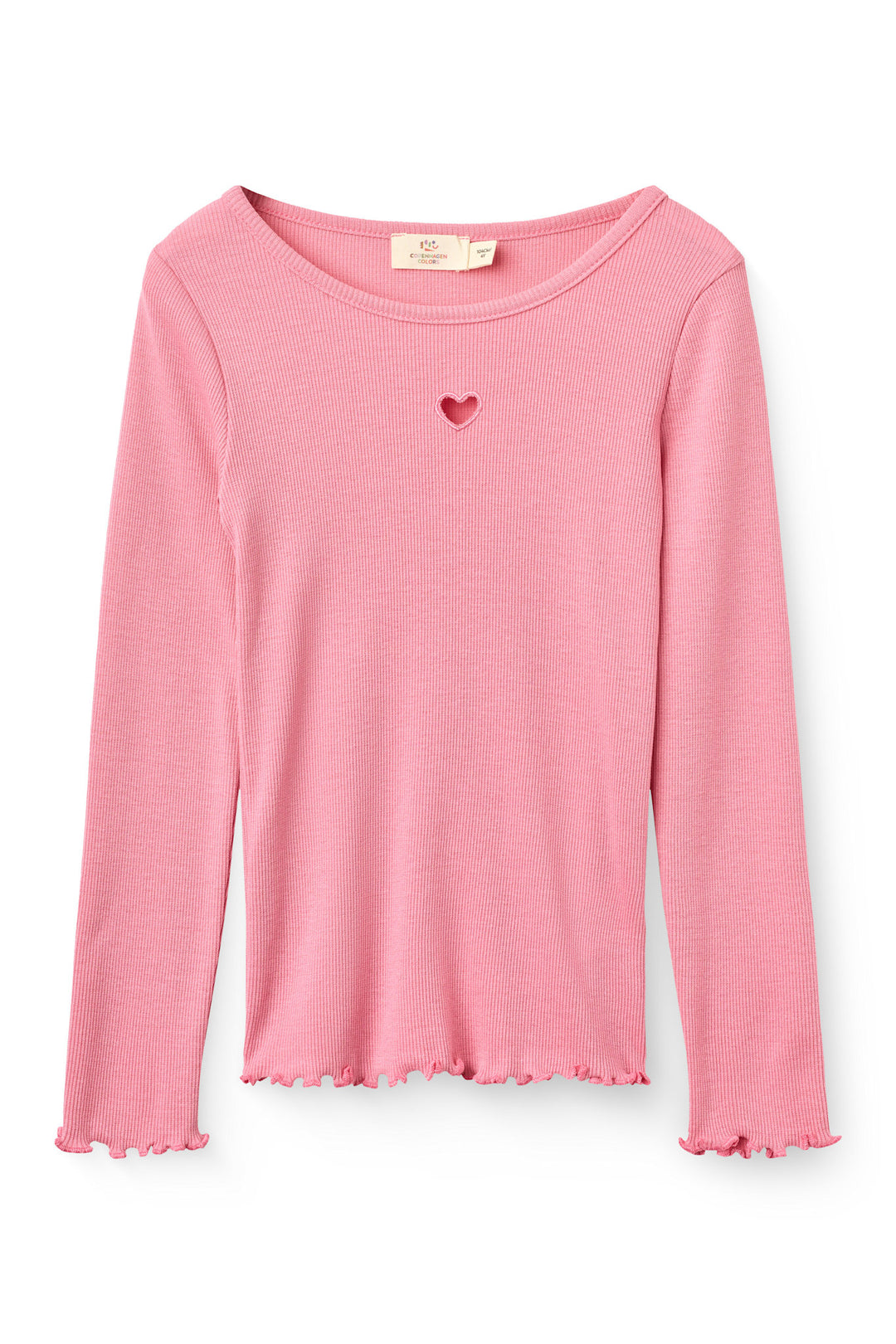 Modal Rib T-Shirt m. Broderi - Blossom Pink