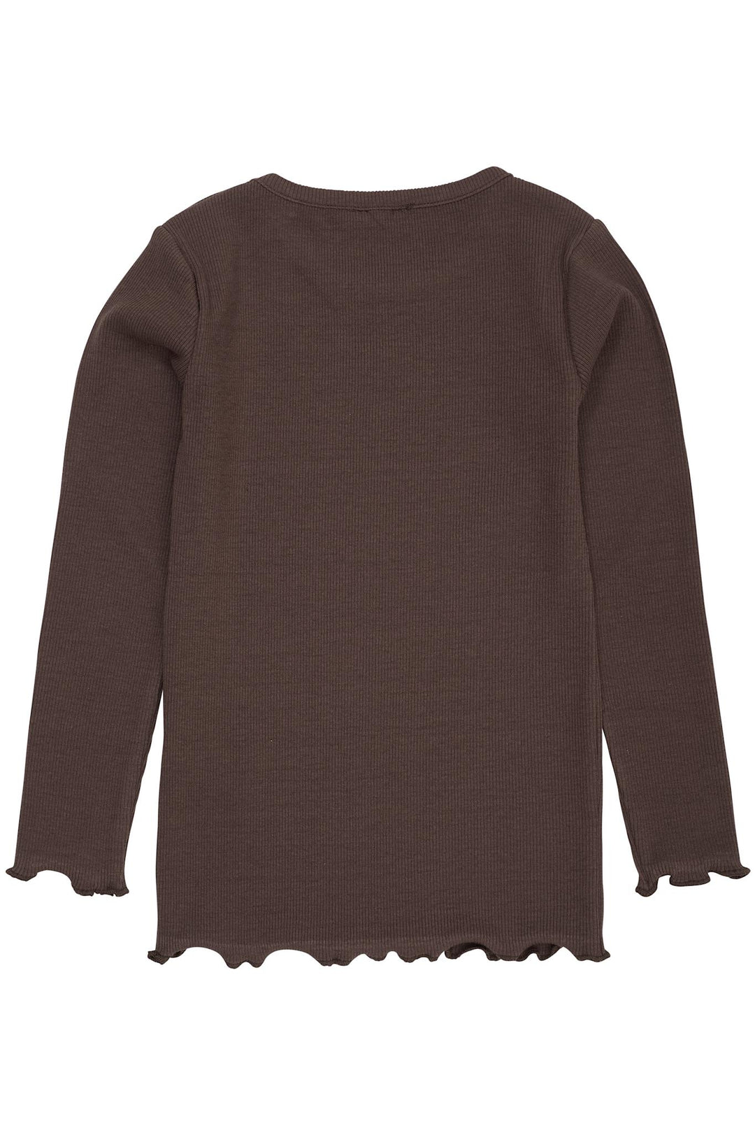 MODAL RIB T-SHIRT M. BRODERI - DK BROWN