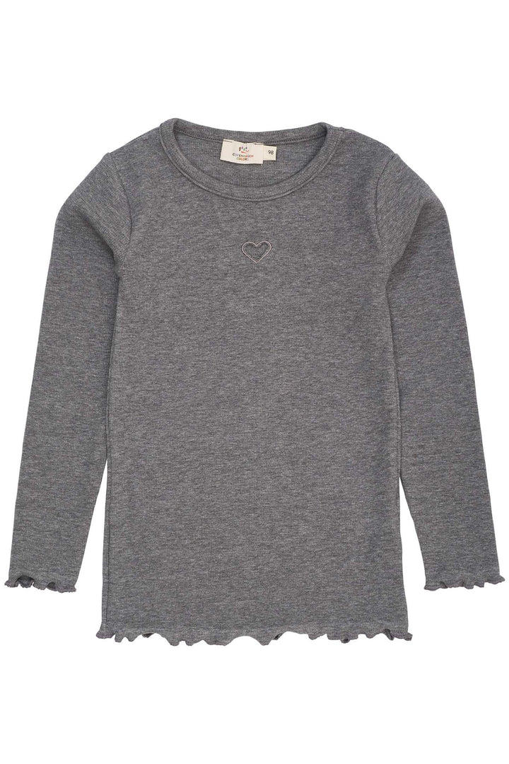 MODAL RIB T-SHIRT M. BRODERI - GREY MEL