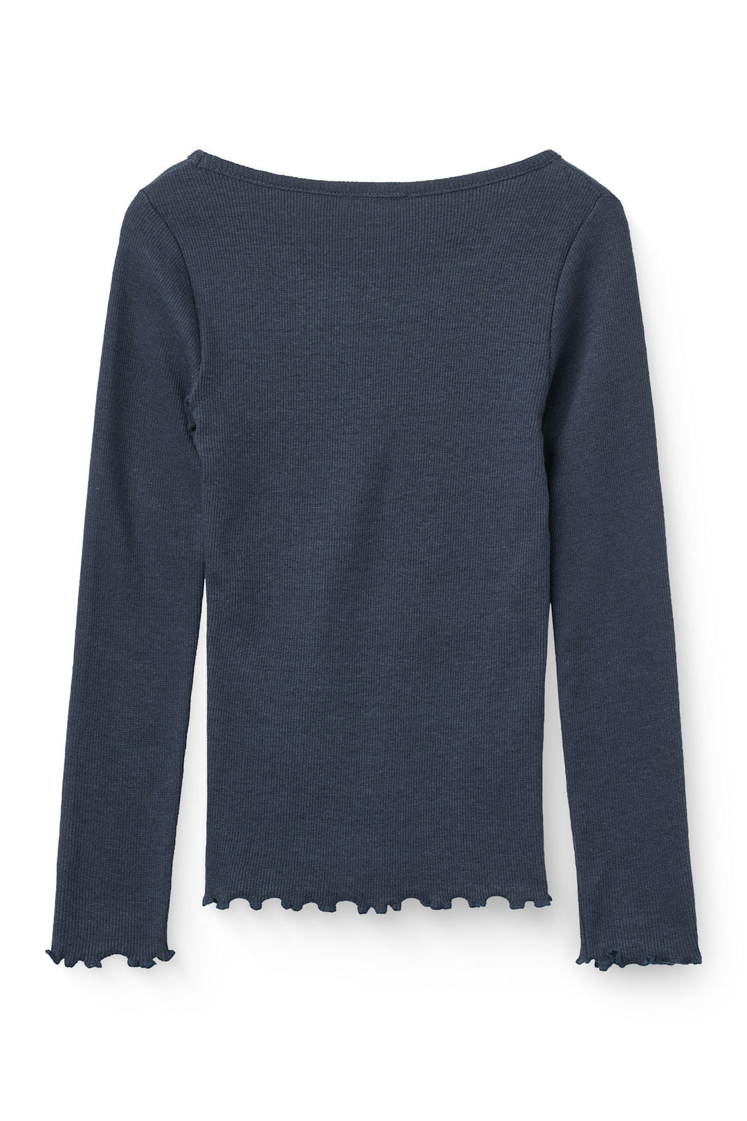 Modal Rib T-Shirt m. Broderi - Navy