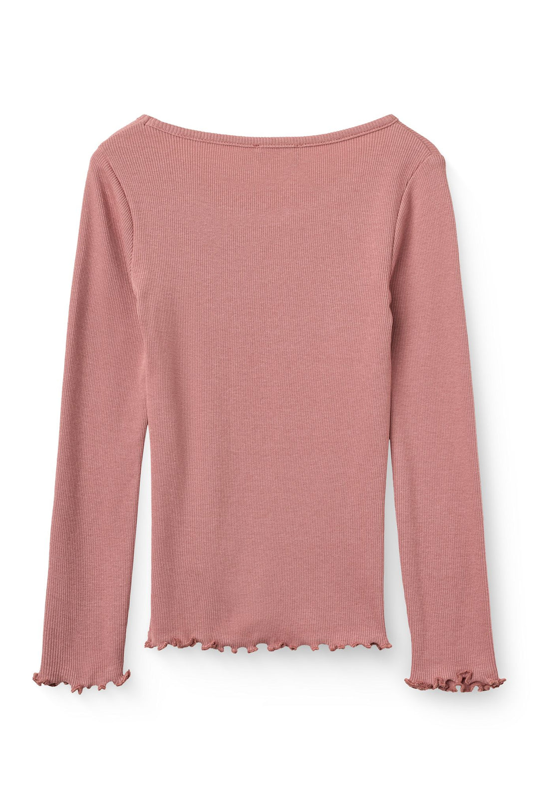 Modal Rib T-Shirt m. Broderi - Winter Rose