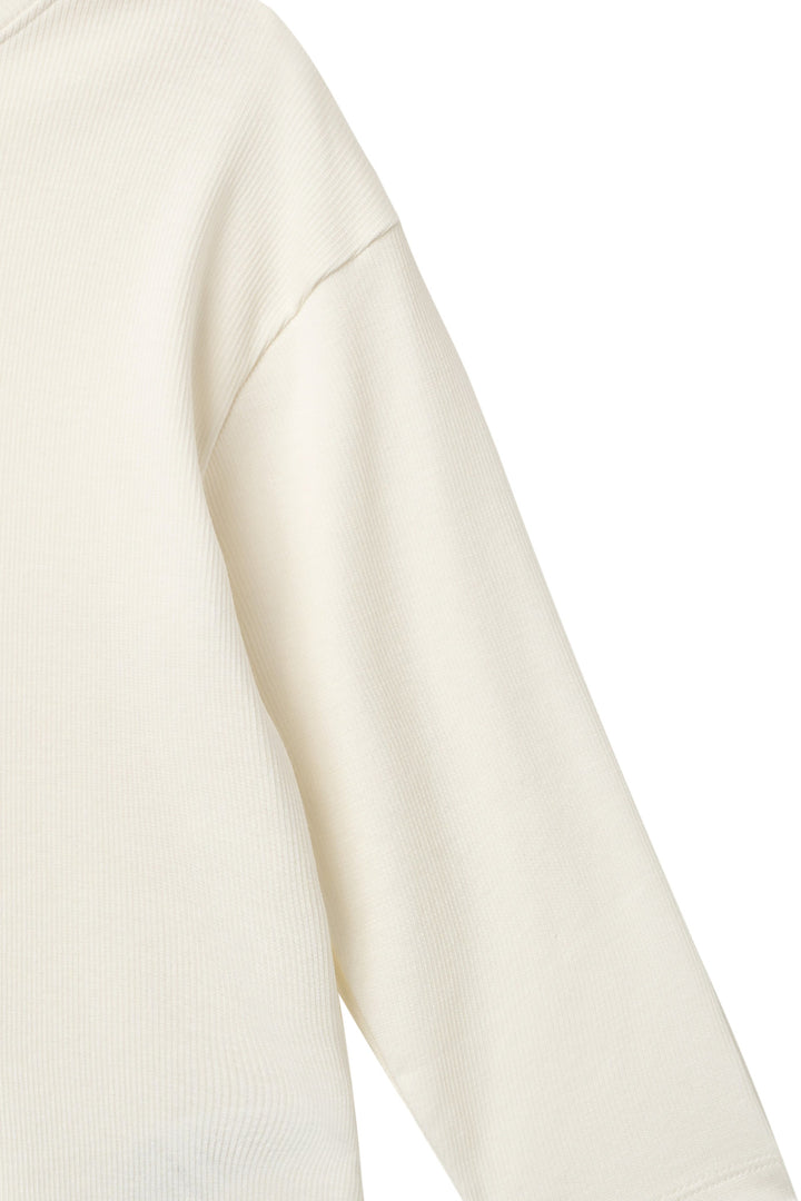 MODAL RIB BLUSE M LANGE ÆRMER - CREAM