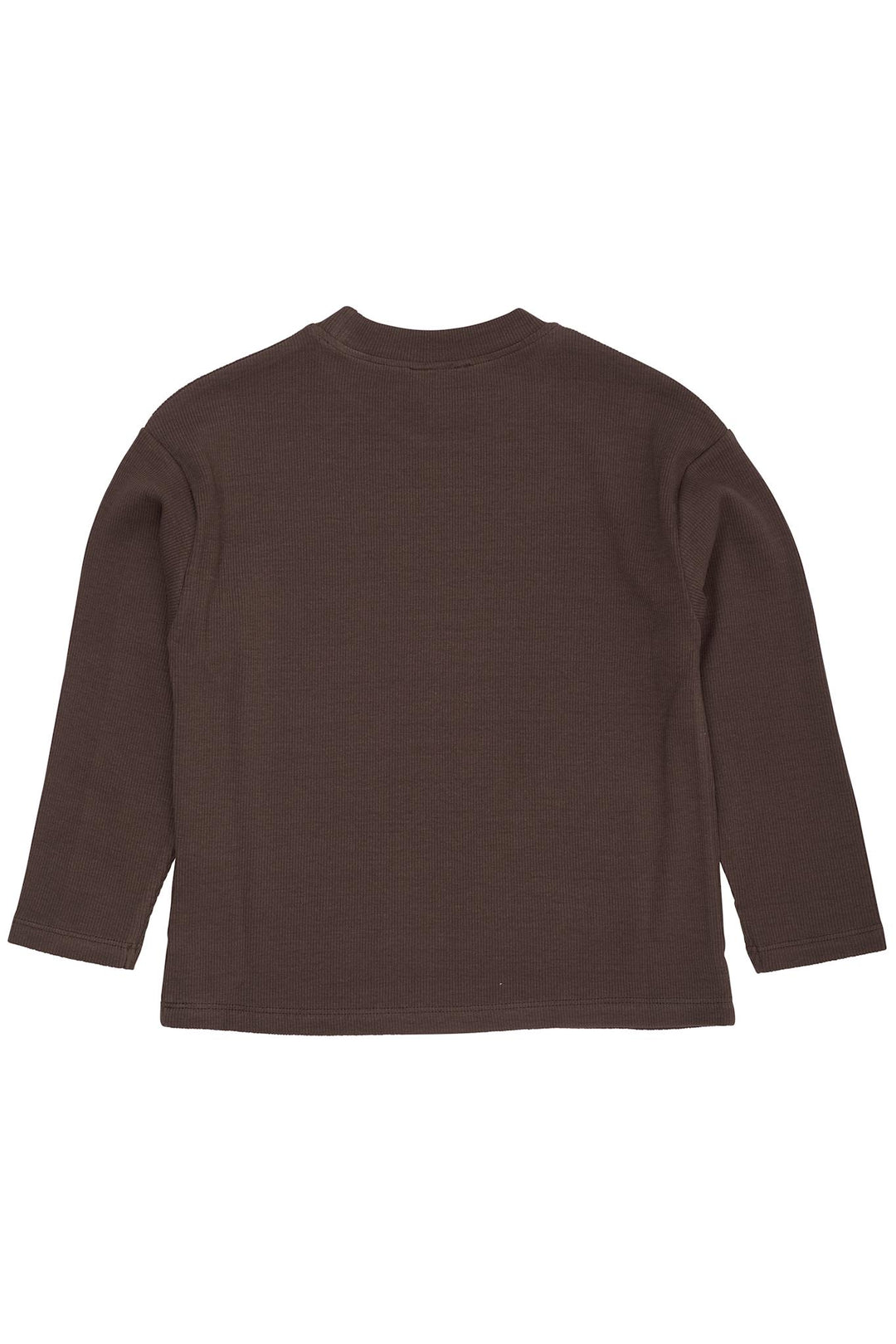 MODAL RIB BLUSE M LANGE ÆRMER - DK BROWN