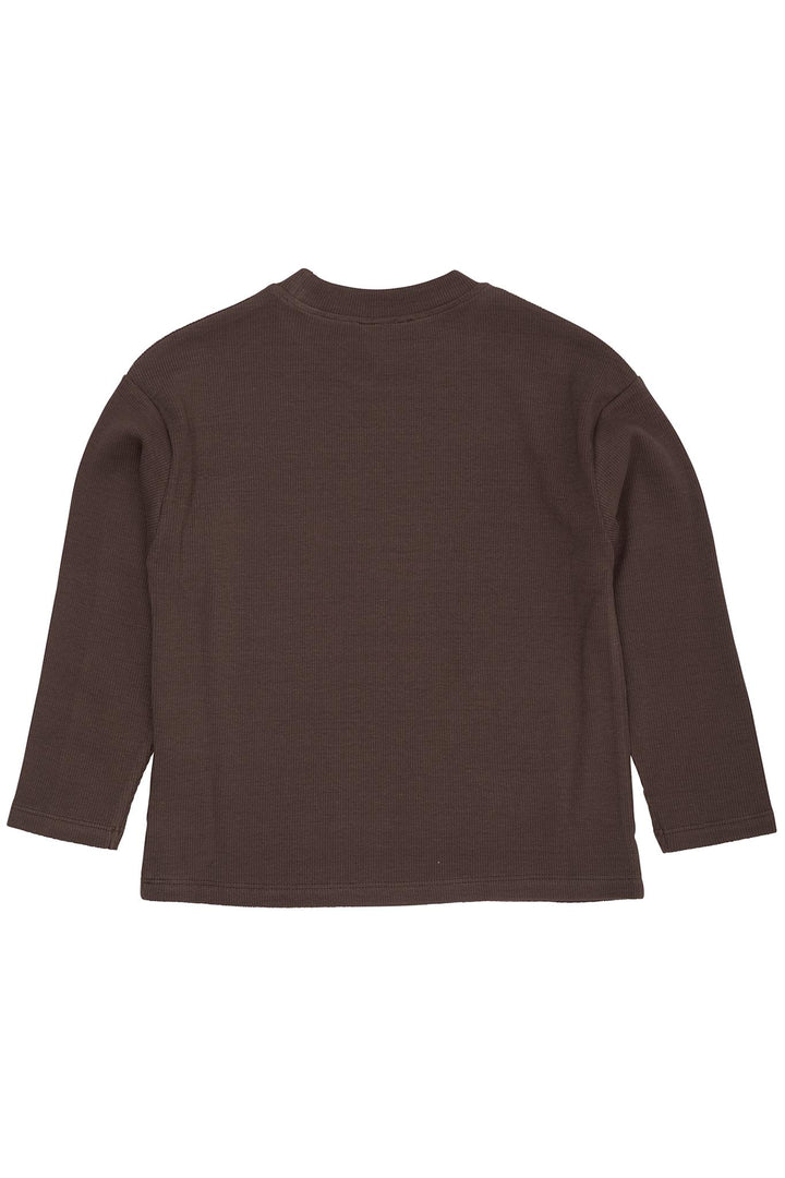 MODAL RIB BLUSE M LANGE ÆRMER - DK BROWN