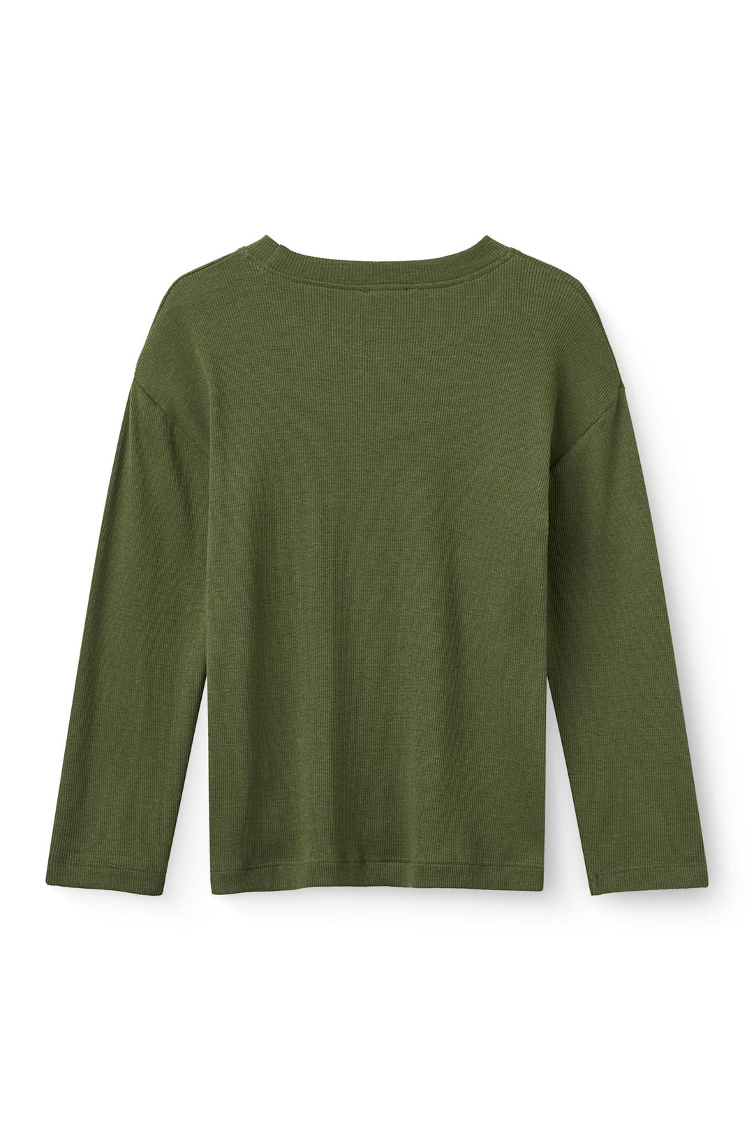 MODAL RIB BLUSE M LANGE ÆRMER - DK GREEN