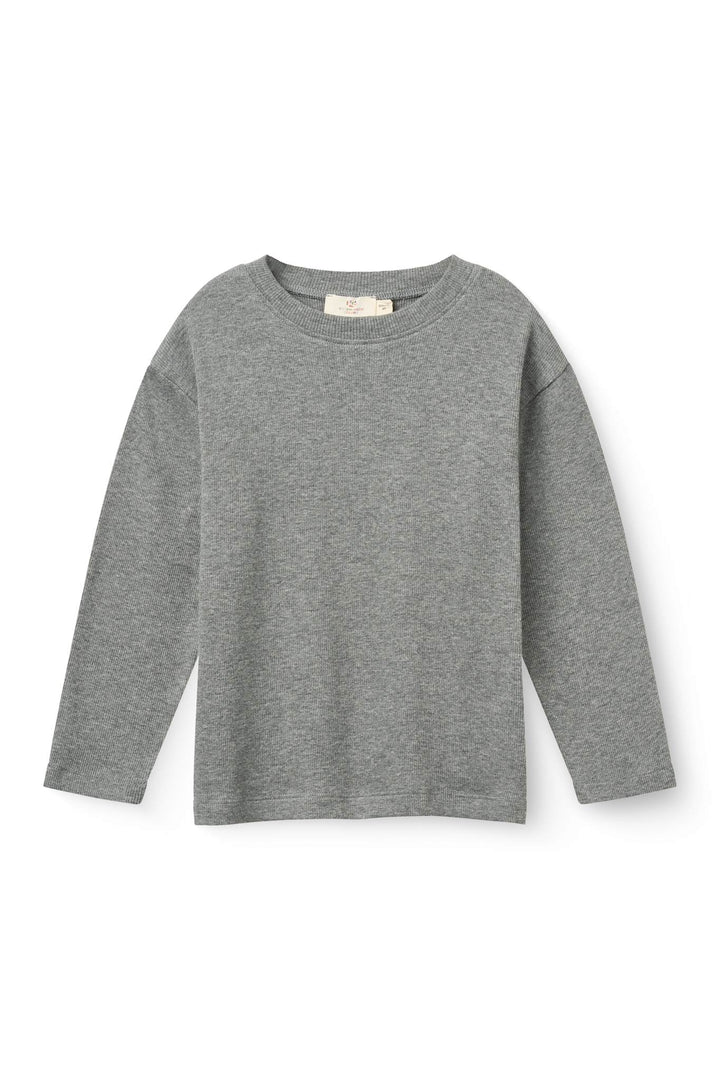 MODAL RIB BLUSE M LANGE ÆRMER - GREY MEL