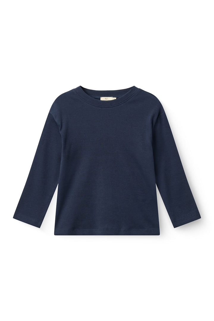 MODAL RIB BLUSE M LANGE ÆRMER - NAVY