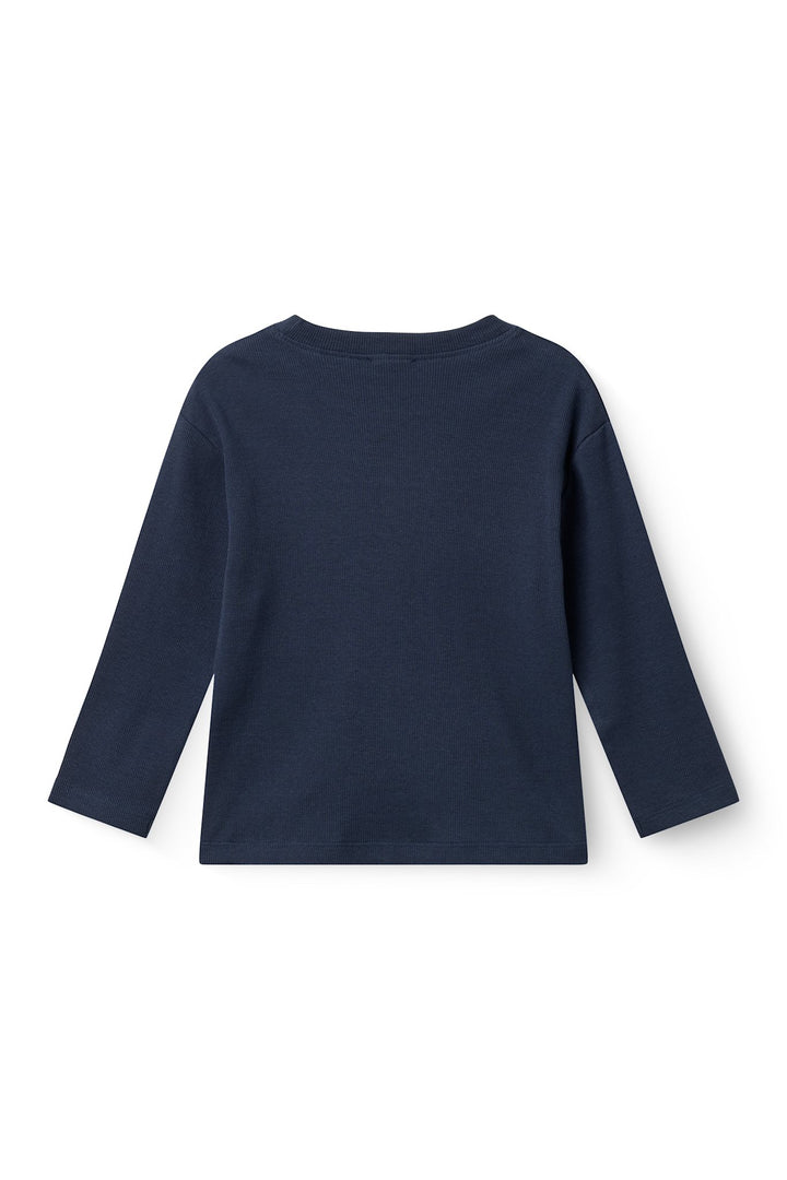 MODAL RIB BLUSE M LANGE ÆRMER - NAVY