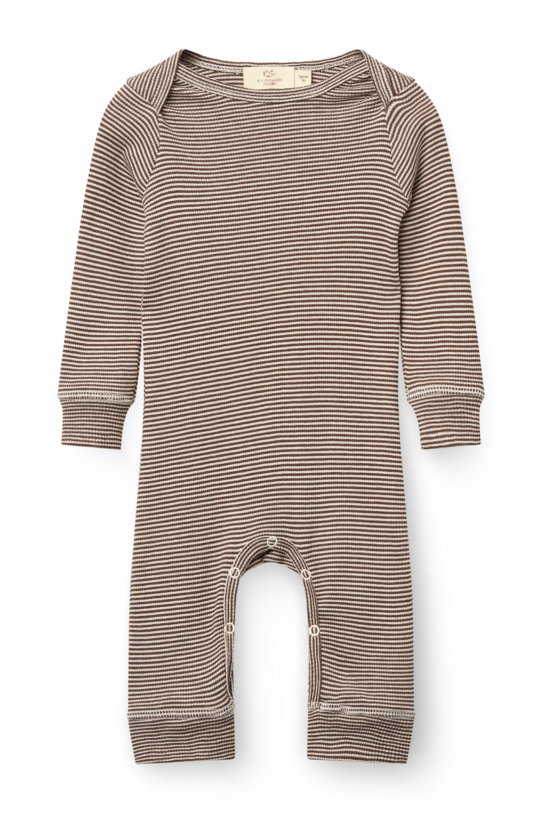 Modal Rib Heldragt - Dk. Brown/Cream Stripe