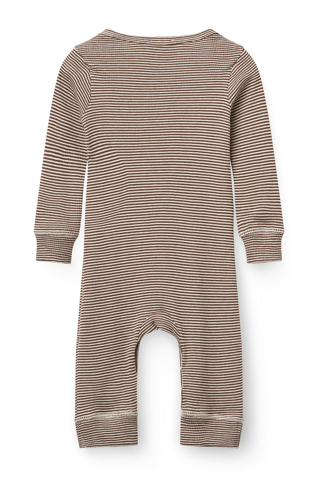 Modal Rib Heldragt - Dk. Brown/Cream Stripe