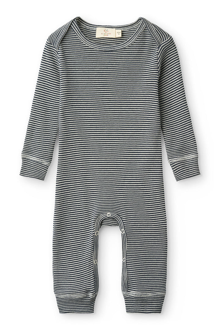 Modal Rib Heldragt - Navy/Cream Stripe