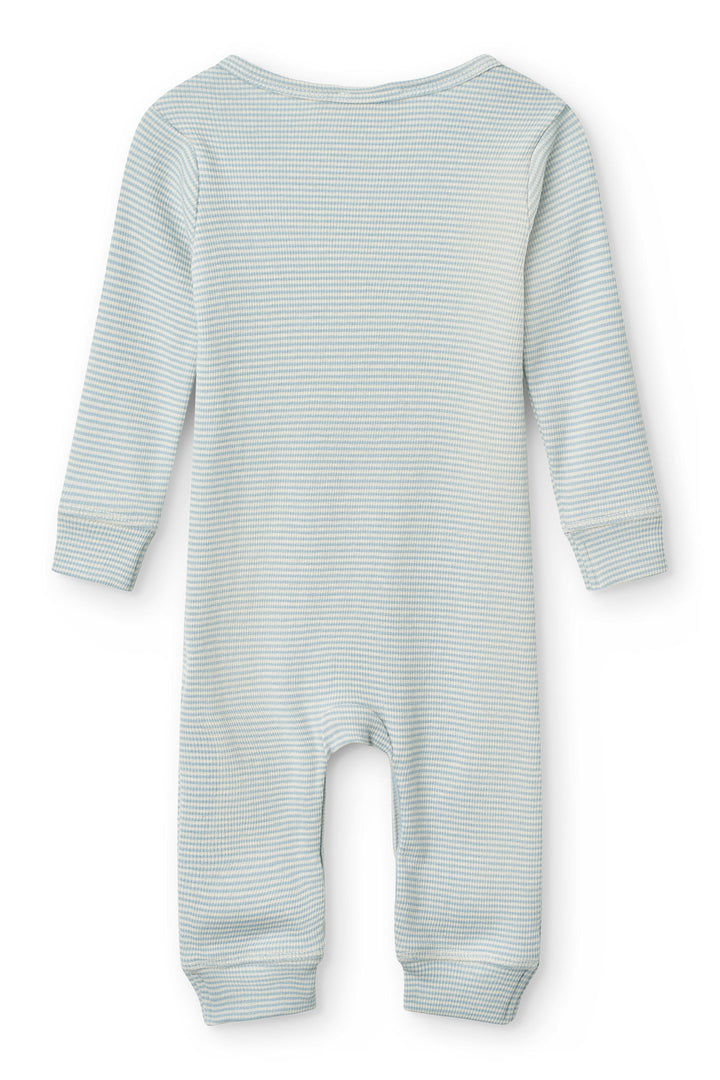 Modal Rib Heldragt - Dusty Blue/Cream Stripe