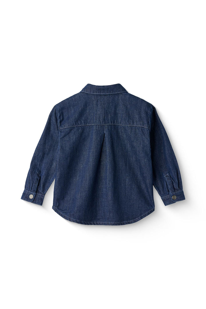 ØKOLOGISK DENIM COWBOY SKORTE - DARK INDIGO BLUE WASHED