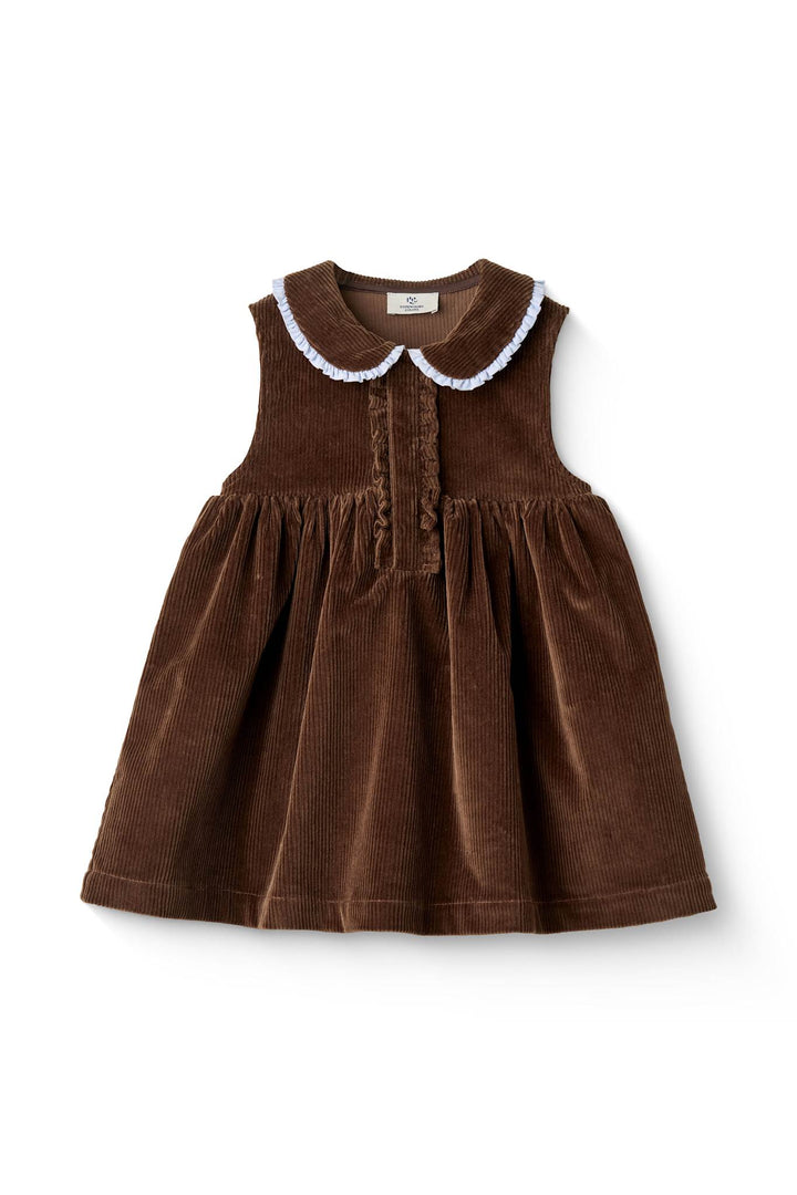KJOLE I FLØJL M FLÆSE DETALJE OG KRAVE - DK BROWN COMB