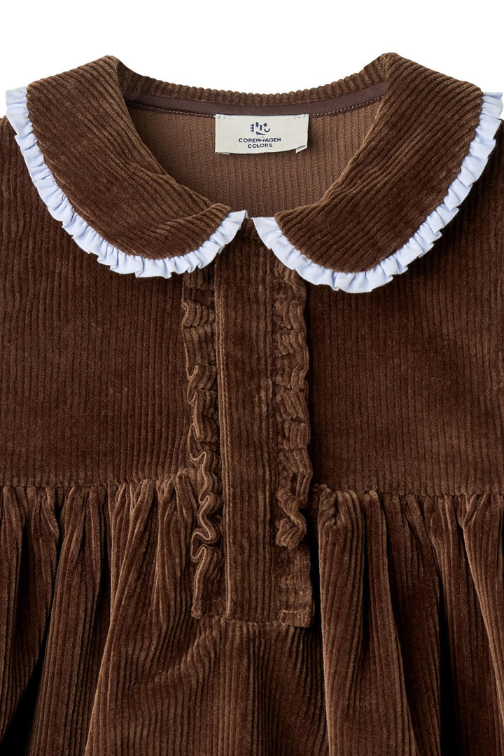 KJOLE I FLØJL M FLÆSE DETALJE OG KRAVE - DK BROWN COMB
