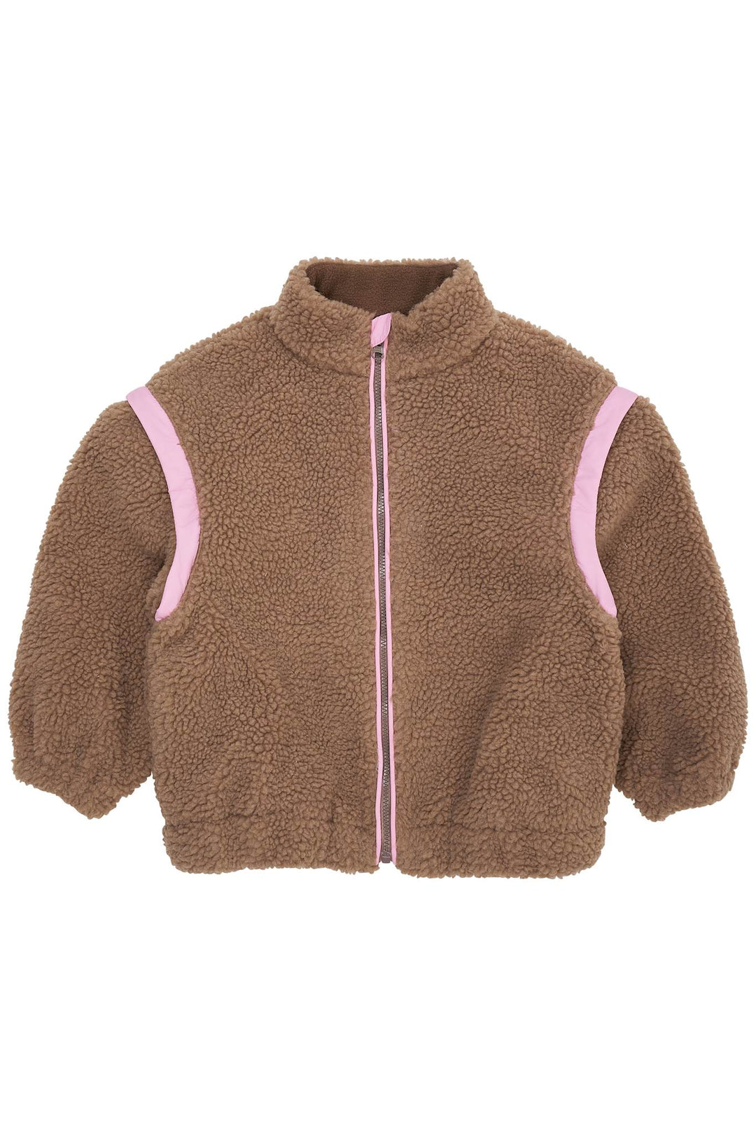 TEDDY JAKKE M AFTAGELIGE ÆRMER - NATURAL/PINK COMB.