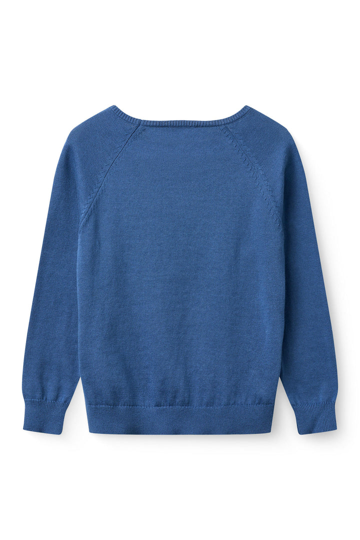 PULL OVER MED BRODERI - SHARP BLUE COMB.