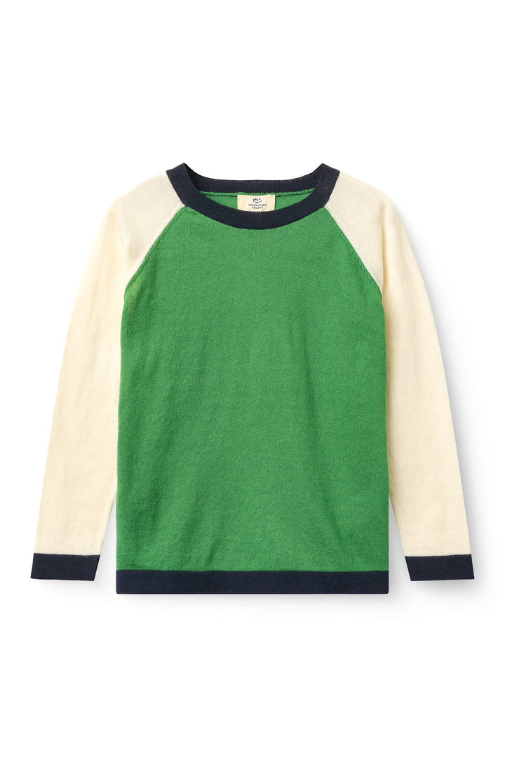 LET STRIKKET BLUSE FLER FARVET - SHARP GREEN COMB.