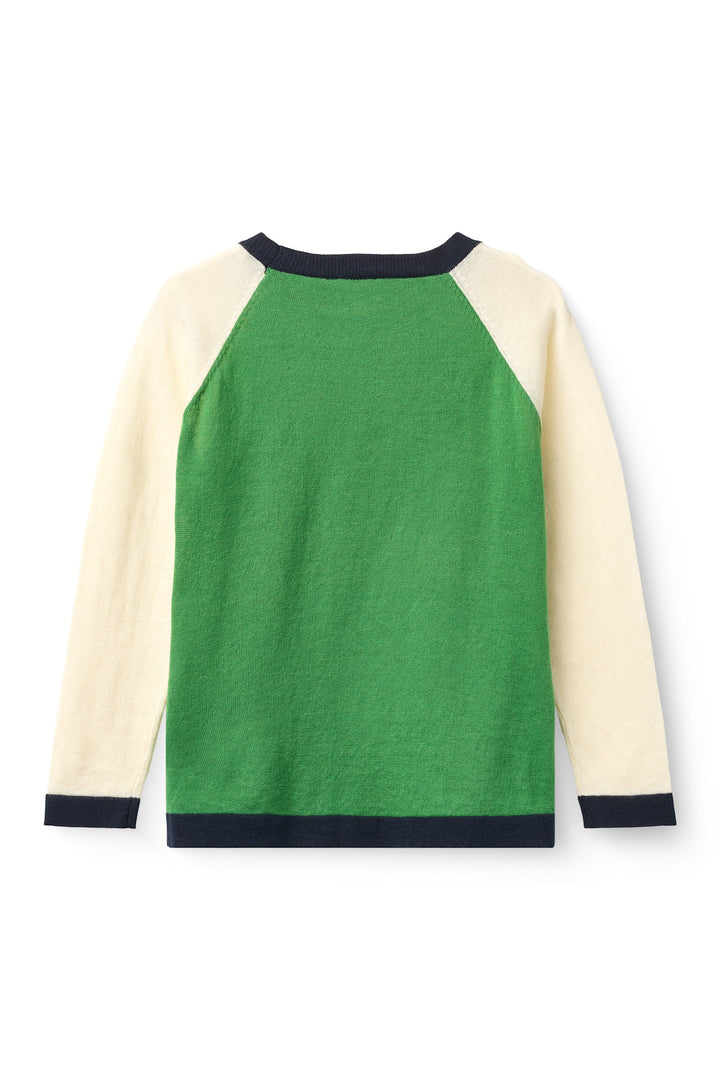 LET STRIKKET BLUSE FLER FARVET - SHARP GREEN COMB.