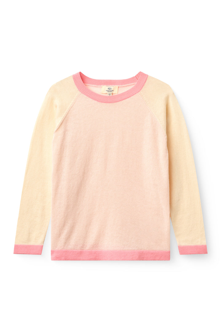 LET STRIKKET BLUSE FLER FARVET - PINK COMB.