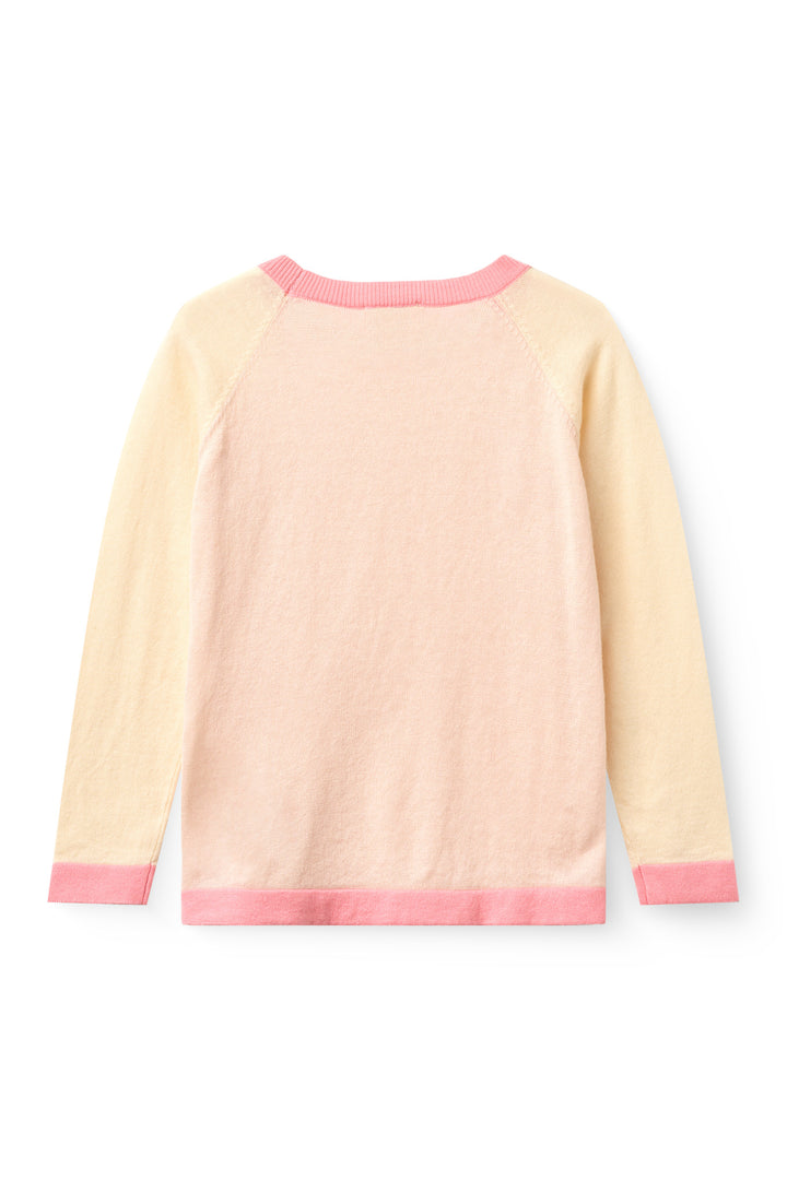 LET STRIKKET BLUSE FLER FARVET - PINK COMB.