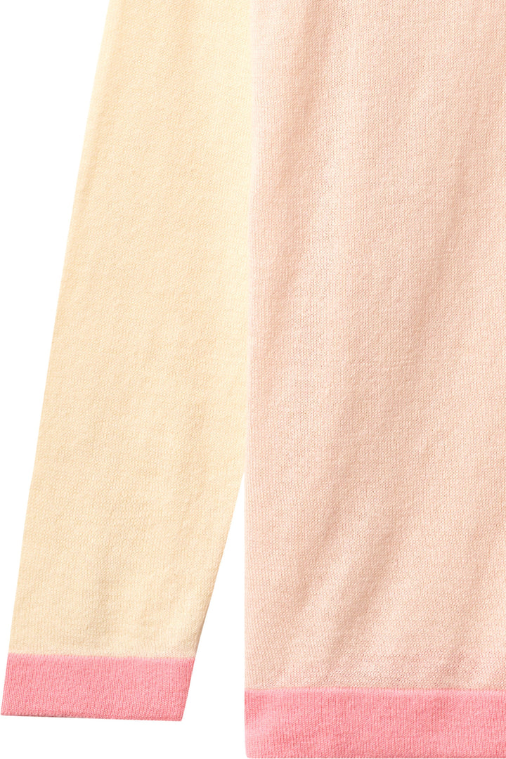 LET STRIKKET BLUSE FLER FARVET - PINK COMB.