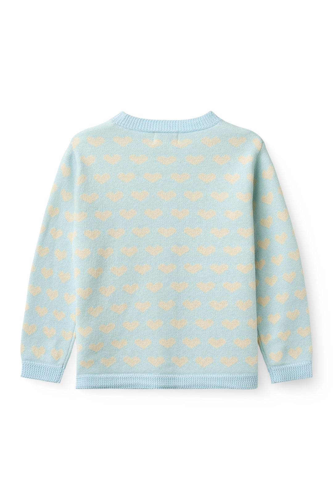 HJERTE CARDIGAN HÆKLET KANT - ICE BLUE COMB