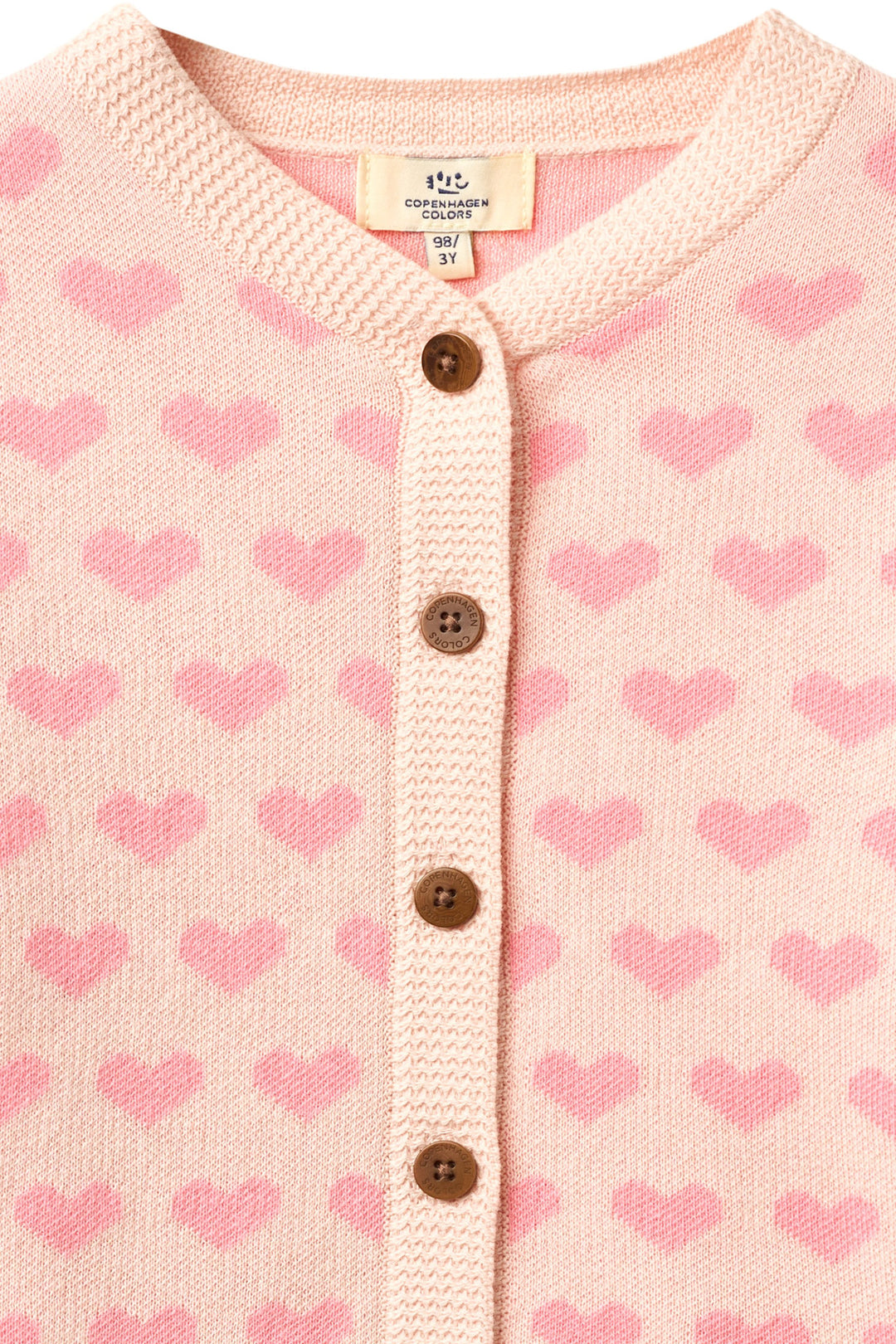 HJERTE CARDIGAN HÆKLET KANT - PINK COMB