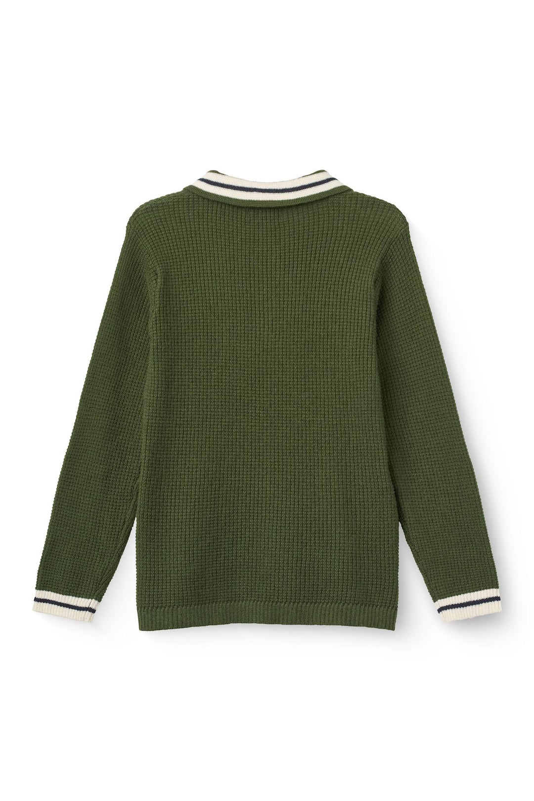 Strikket Vaffelstruktur Polo - Dk. Green Comb.