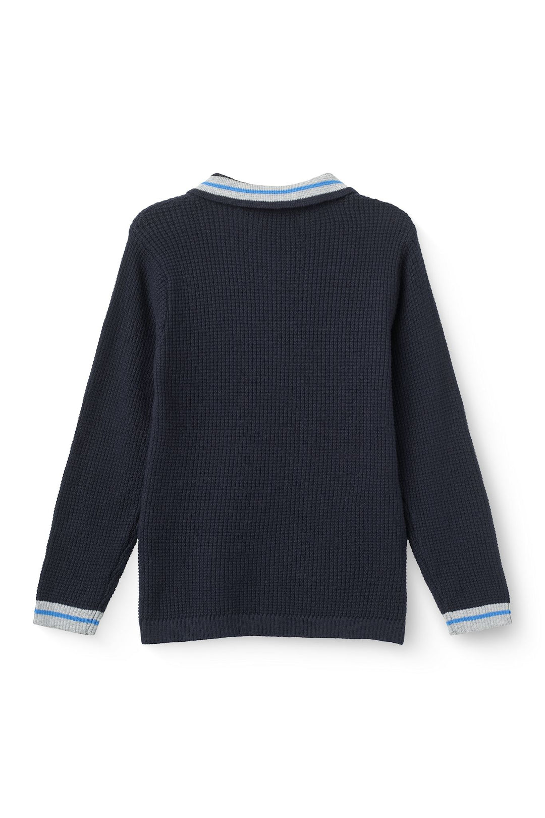 Strikket Vaffelstruktur Polo - Navy Comb.