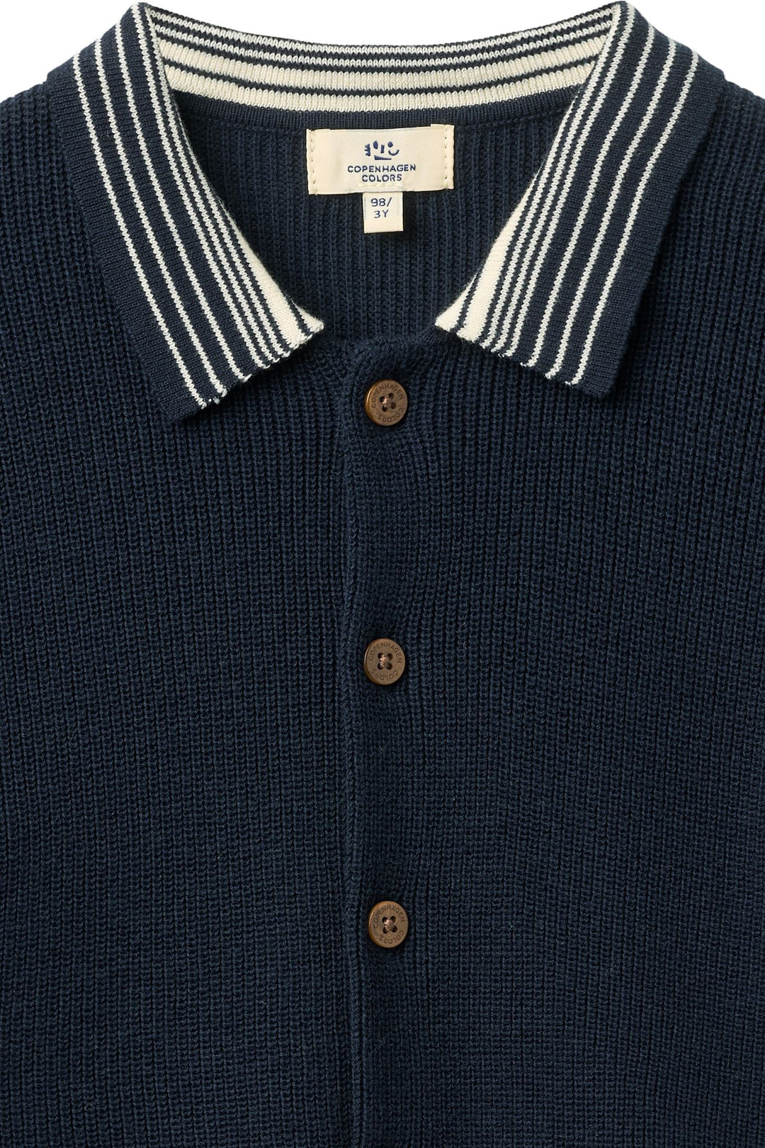 STRIKKET MØNSTER BLUSE - NAVY COMB.