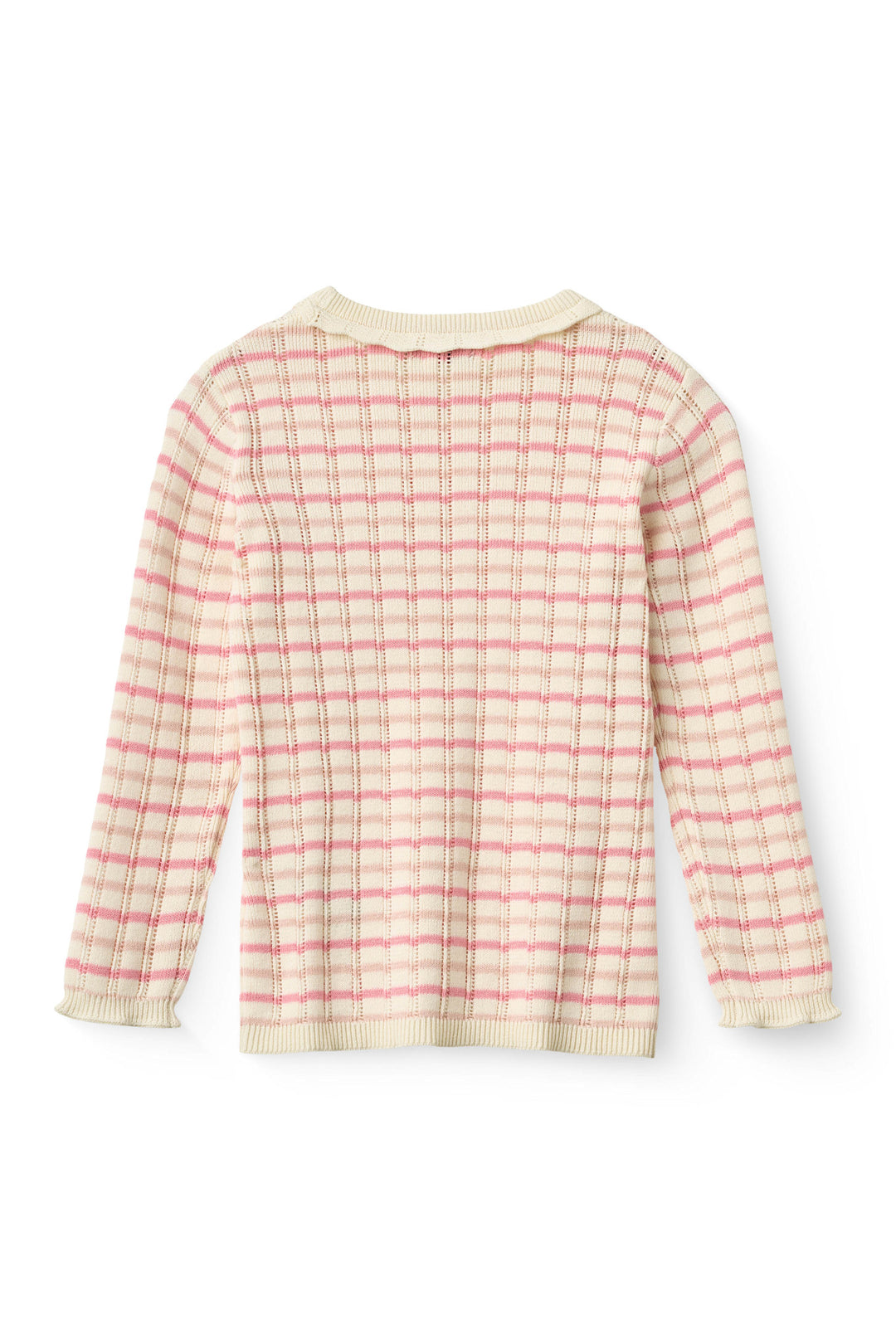STRIKKET STRIBET POINTELLE BLUSE - PINK COMB.