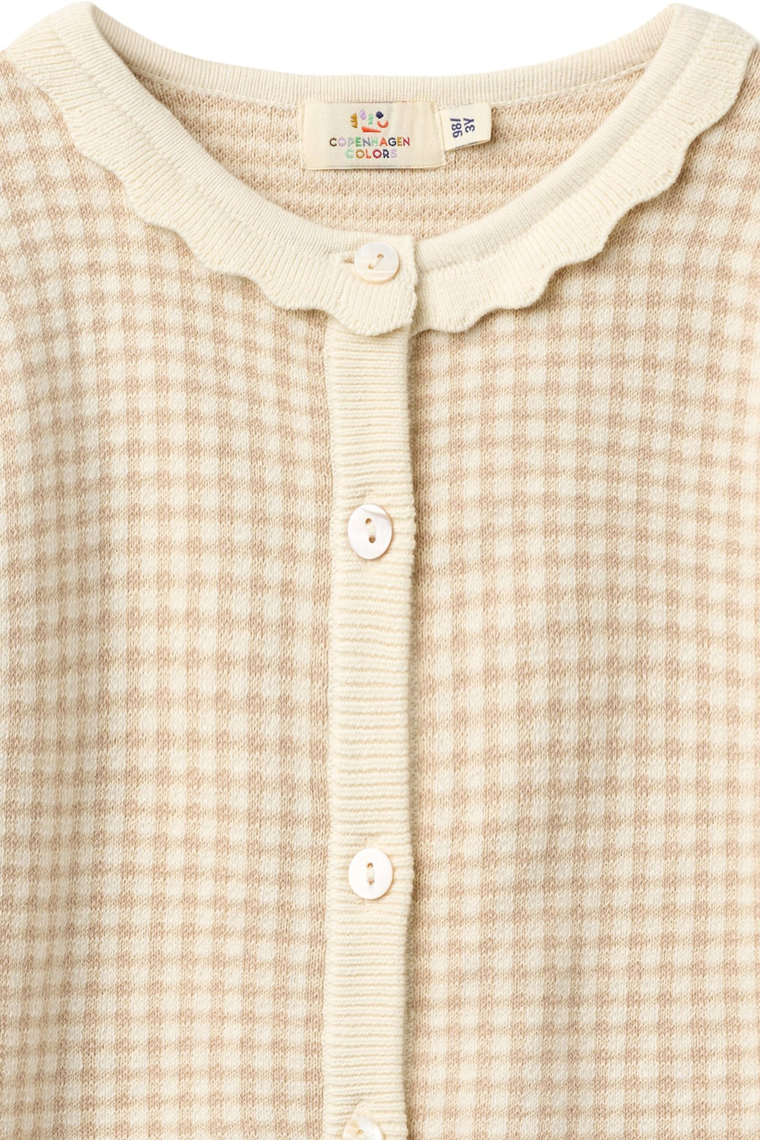 TERNET JACQUARD CARDIGAN - BEIGE CHECK