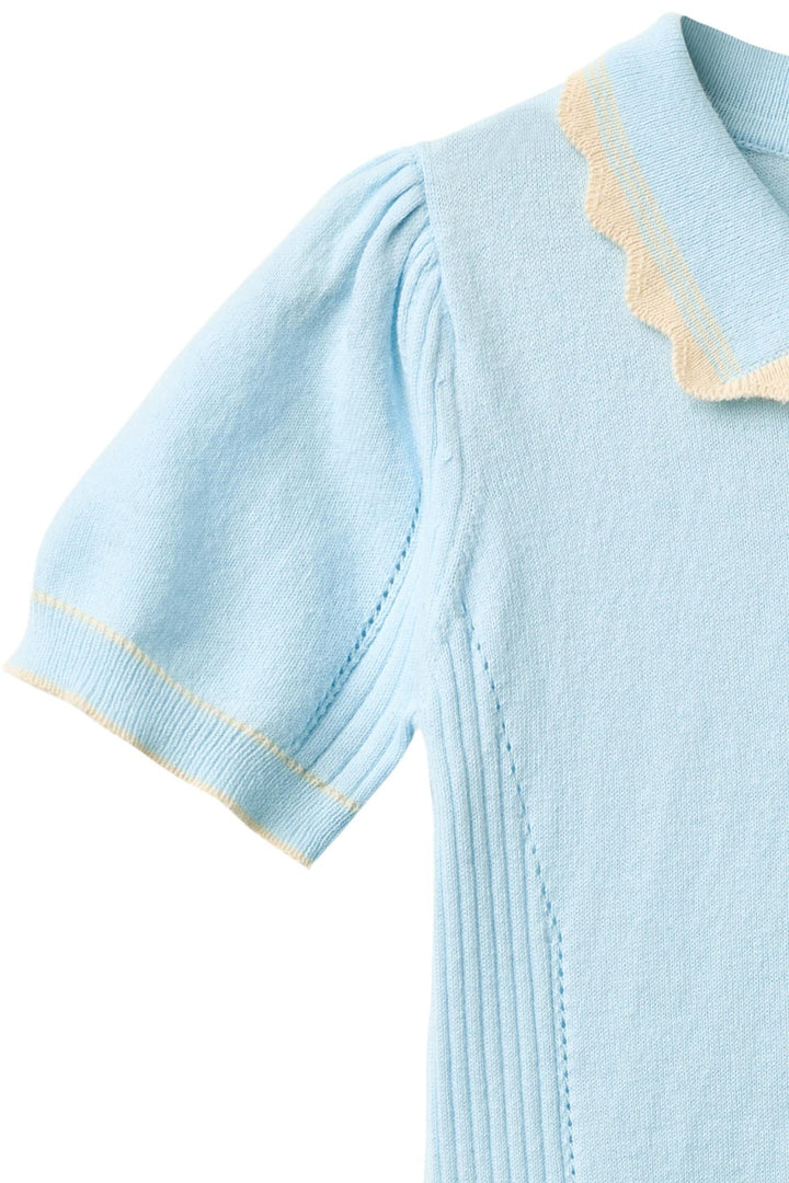 STRIKKET KJOLE - ICE BLUE COMB