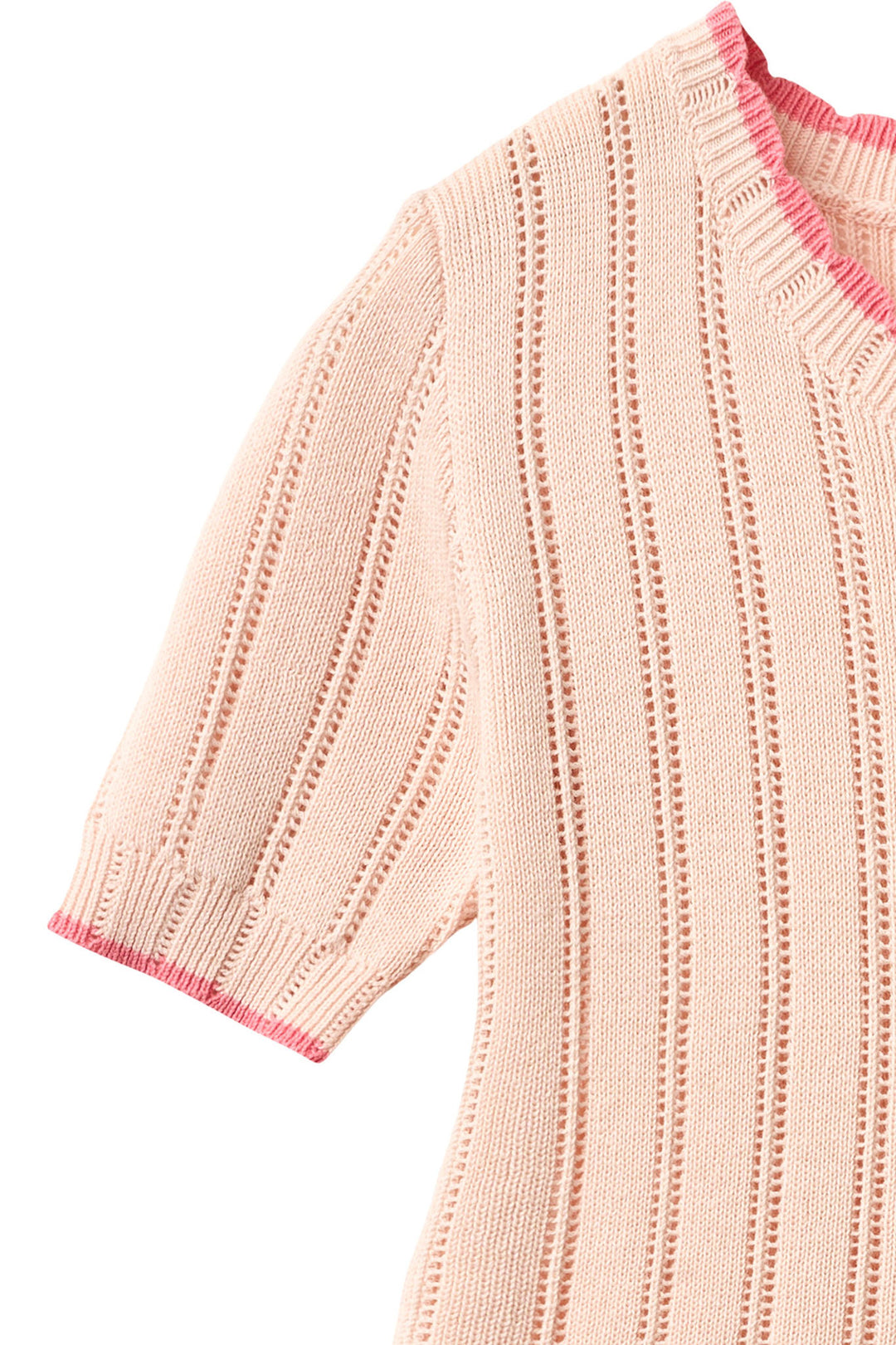 STRIKKET POINTELLE KJOLE - DUSTY ROSE COMB