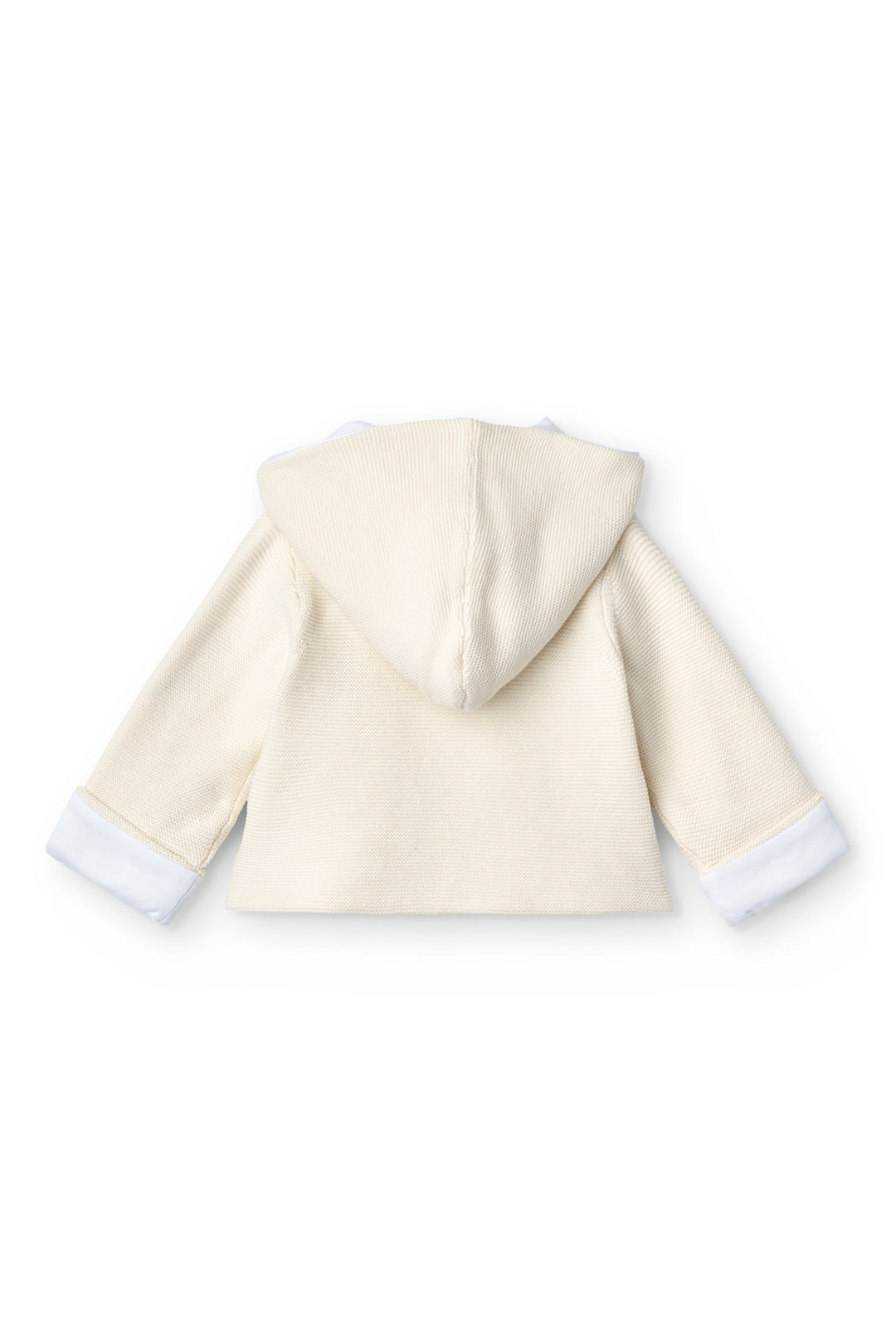 Vatteret babyjakke i bomuld med hætte - Cream w. Beige