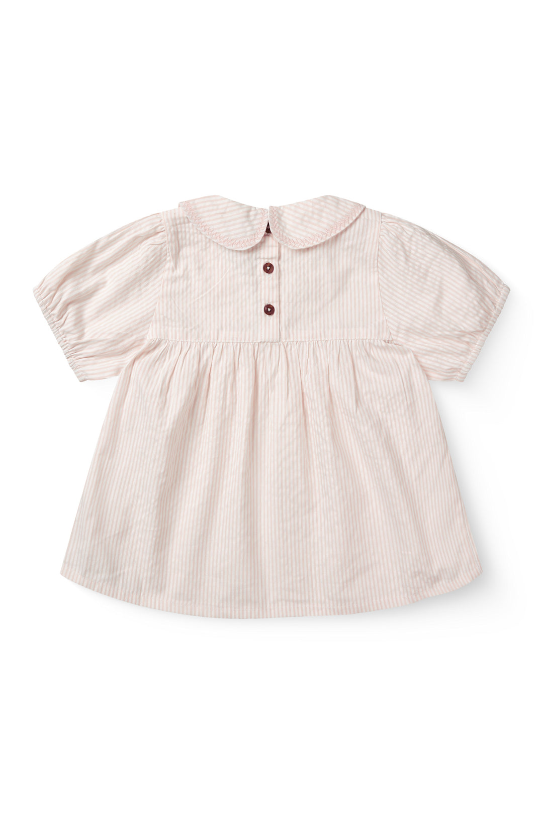 BÆK OG BØLGE BLUSE MED KRAVE - DUSTY ROSE W CREAM STRIPE