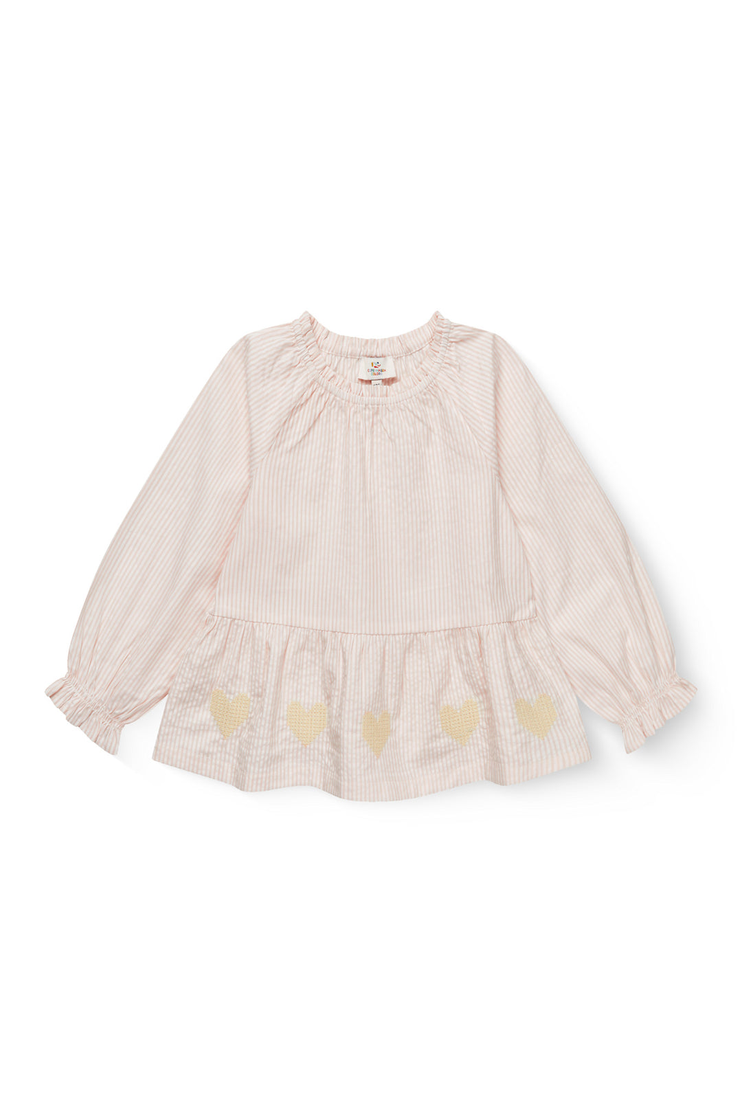 BÆK OG BØLGE BLUSE M. BRODERI - DUSTY ROSE W CREAM STRIPE