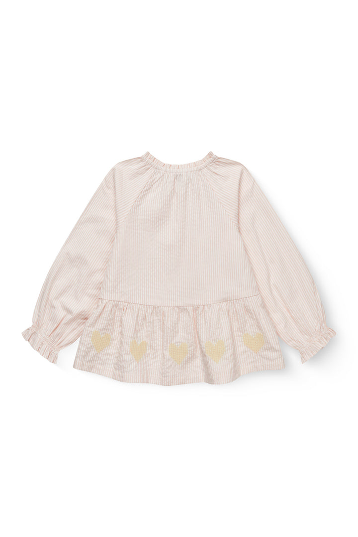 BÆK OG BØLGE BLUSE M. BRODERI - DUSTY ROSE W CREAM STRIPE
