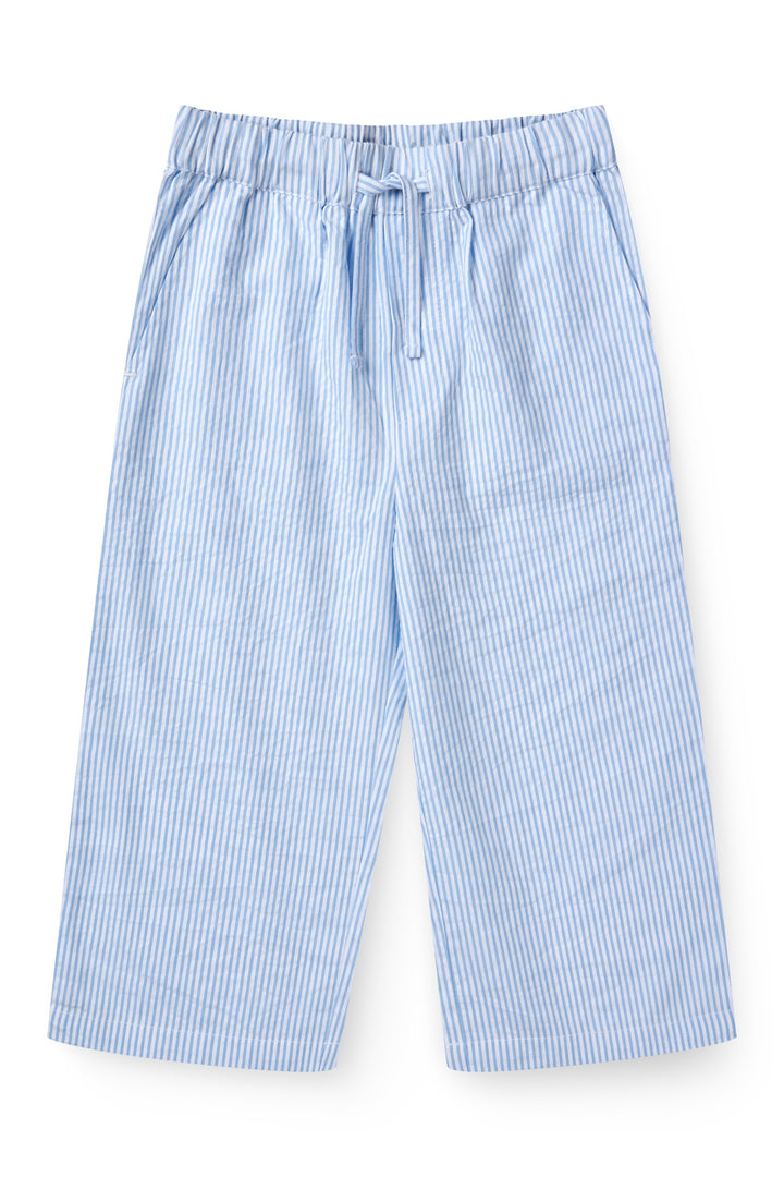 BÆK OG BØLGE PYJAMAS BUKSER - SKY BLUE W CREAM STRIPE