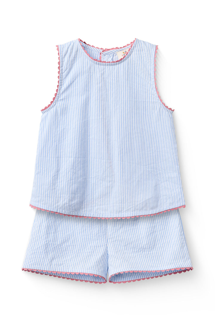 BÆK OG BØLGE DECO SET - SKY BLUE W CREAM STRIPE