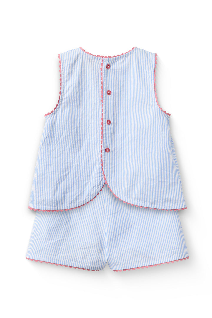 BÆK OG BØLGE DECO SET - SKY BLUE W CREAM STRIPE