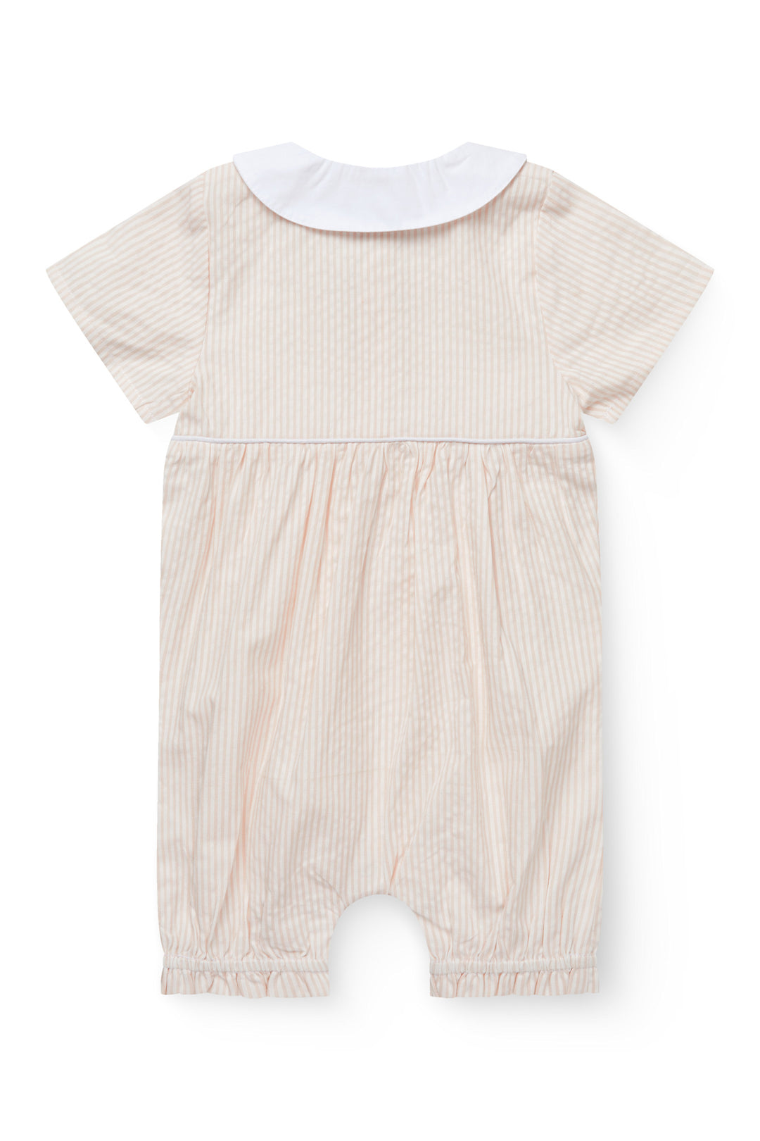 BÆK OG BØLGE ROMPER MED KRAVE - DUSTY ROSE W CREAM STRIPE